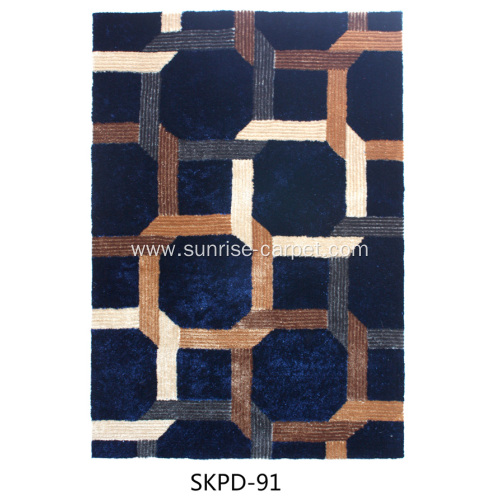 Silk shaggy 4D with blading design carpet